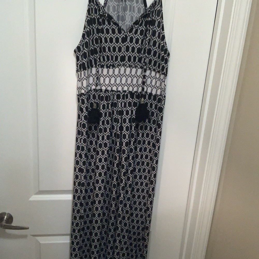 Black and White Geometric Maxi Dress